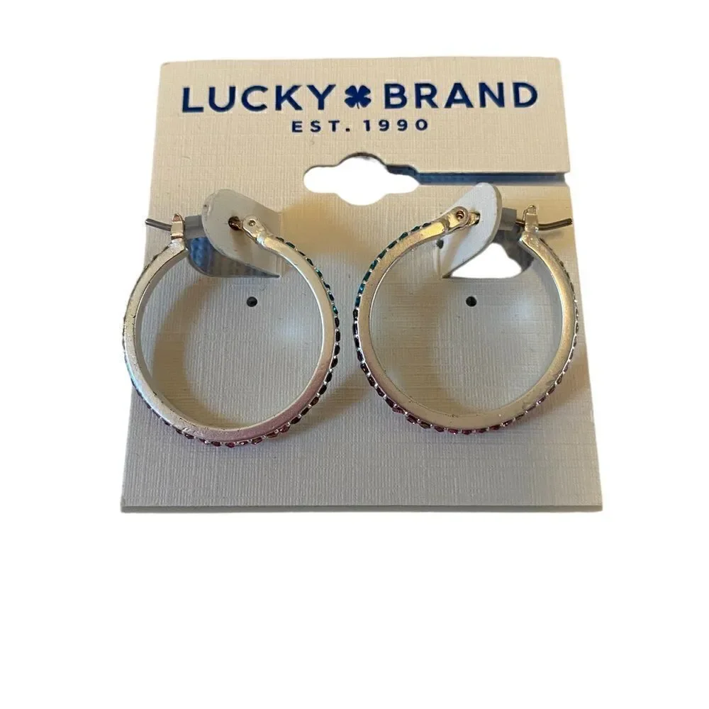 Delicate Matte Silver & Multi-Colored Hoops. Perfectly Sized for everyday wear.